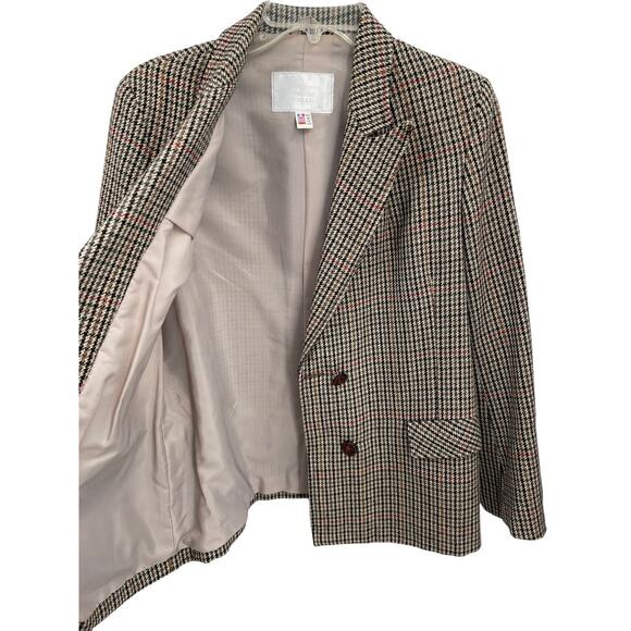 Thistle Woolens Blazer New Wool Houndstooth Double Breasted Made In UK Size 12 - Picture 8 of 13